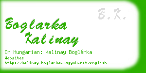 boglarka kalinay business card